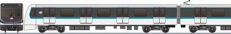 蘇州軌道交通　6号線　PM186型(Suzhou Rail Transit Line6 PM186)の側面イラスト