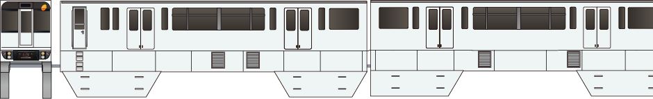 多摩都市モノレール　1000系　白塗装の鉄道アイコン