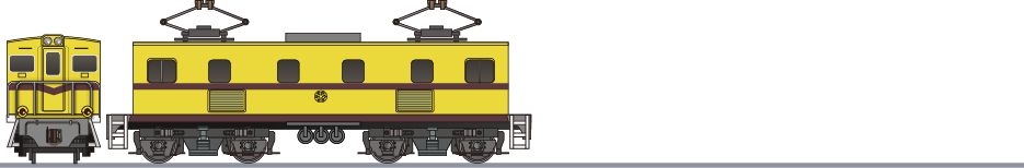 秩父鉄道　デキ500形502　旧秩父鉄道色の側面イラスト