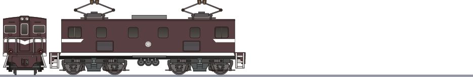 秩父鉄道　デキ500形505　ぶどう色の側面イラスト