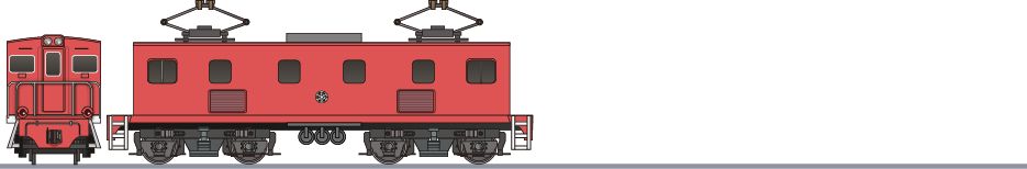 秩父鉄道　デキ500形506　赤色塗装の側面イラスト