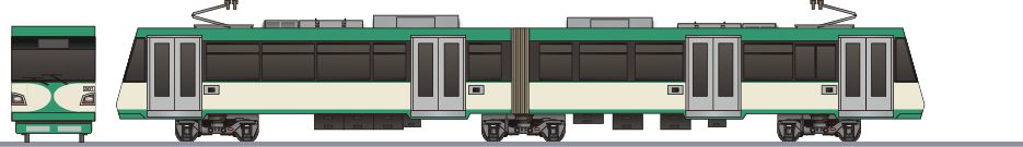 東急電鉄　300系301F　旧玉川線色の鉄道アイコン