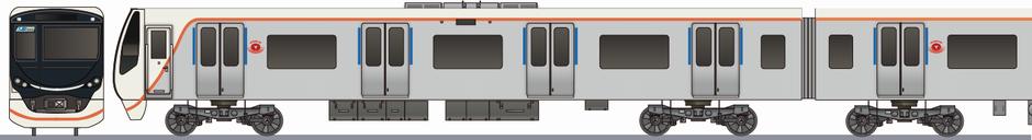 東急電鉄 6020系 大井町線各駅停車編成の側面イラスト