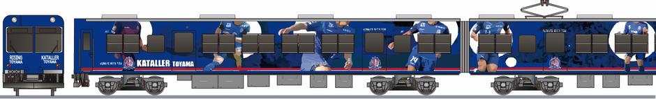 富山地方鉄道　14760系　「カターレ富山」2022の側面イラスト