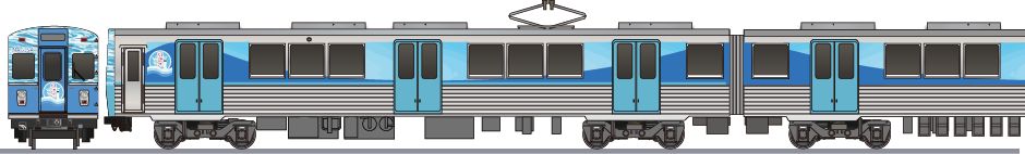 豊橋鉄道　1800系　「なぎさ号」2008の側面イラスト