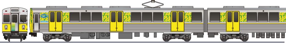 豊橋鉄道　1800系　「なのはな号」2008の側面イラスト