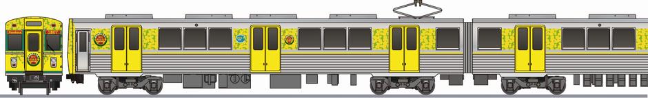 豊橋鉄道　1800系　「なのはな号」2011の側面イラスト