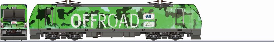 TXロジテクス　ELL193形　「オフロード」緑(TX Logitecs ELL193)の側面イラスト
