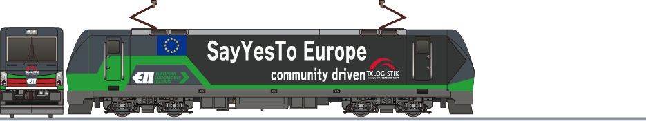 TXロジテクス　ELL193形　「SayYesTo Europe」（TX Logitecs ELL193）の側面イラスト