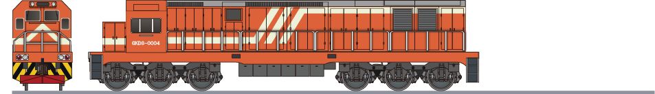 武漢鋼鉄　GKD3B形0004(Wuhan Iron and Steel Group GKD3B)の側面イラスト