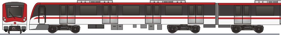 無錫地下鉄　1号線　WXL1形(Wuxi Metro Line1 WXL1)の側面イラスト