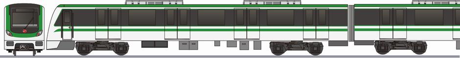 無錫地下鉄　2号線　PM065形(Wuxi Metro Line2 PM065)の側面イラスト