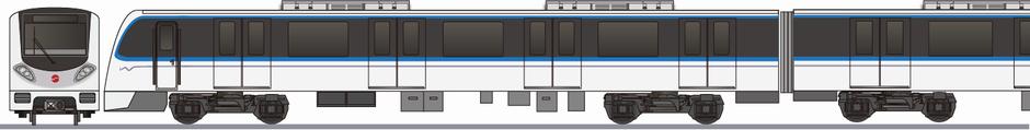 無錫地下鉄　3号線　PM122形(Wuxi Metro Line3 PM122)の側面イラスト