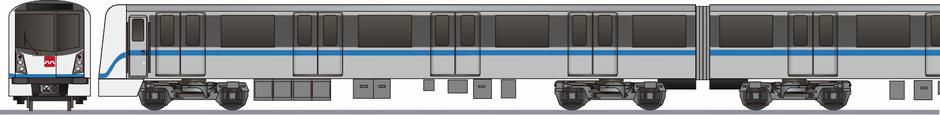 西安地下鉄　1号線　B型車(Xian Metro Line 1 Car)の側面イラスト