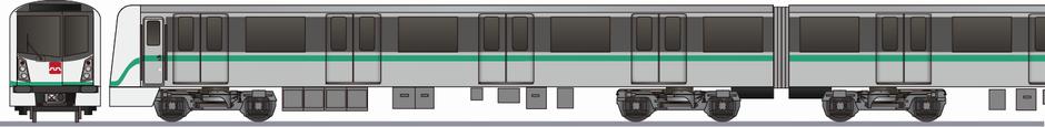 西安地下鉄　4号線　B型車(Xian Metro Line 4 Car)の側面イラスト