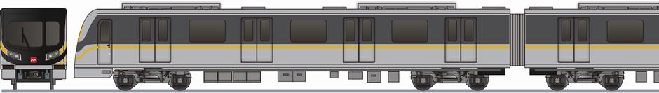 西安地下鉄　9号線　B型車(Xian Metro Line 9 Car)の側面イラスト