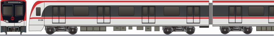 徐州地下鉄　1号線　01形（Xuzhou Metro Line1 Type 01）の側面イラスト