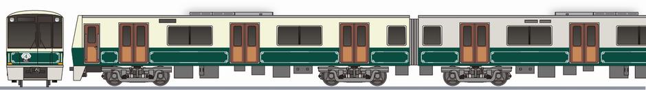 横浜市営地下鉄　10000系　「開業10周年記念」の側面イラスト