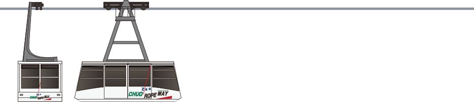 蔵王中央ケーブル　2代目搬器　白色の側面イラスト